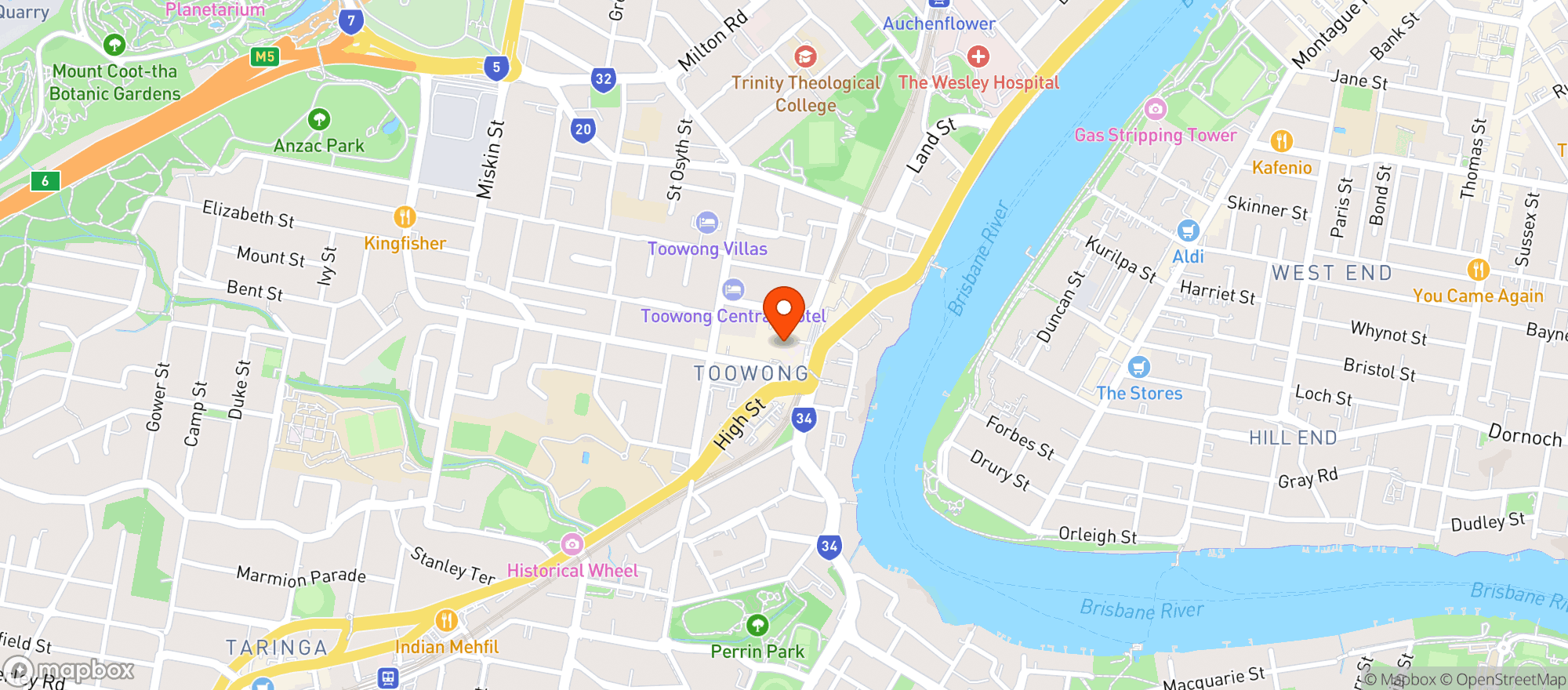 Map showing Toowong BWS