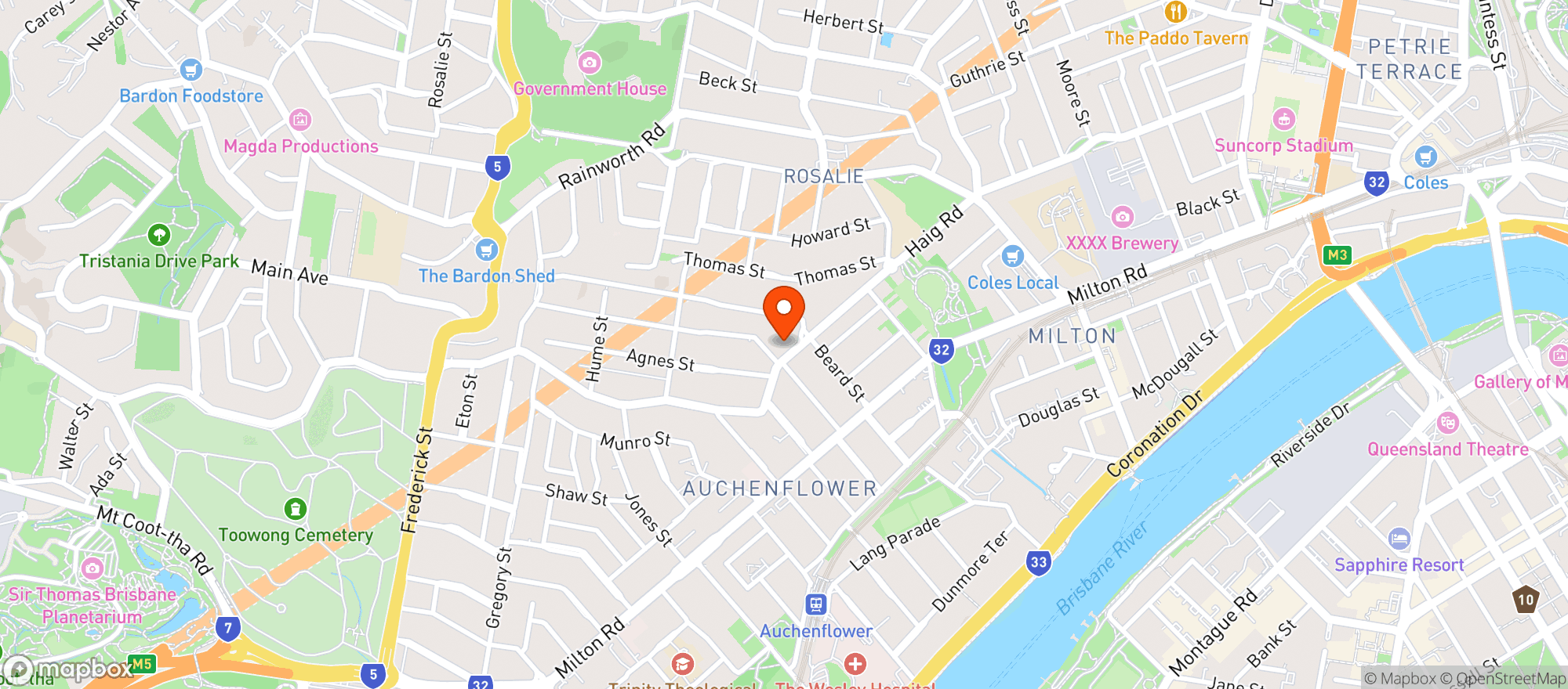 Map showing Salud Restaurant