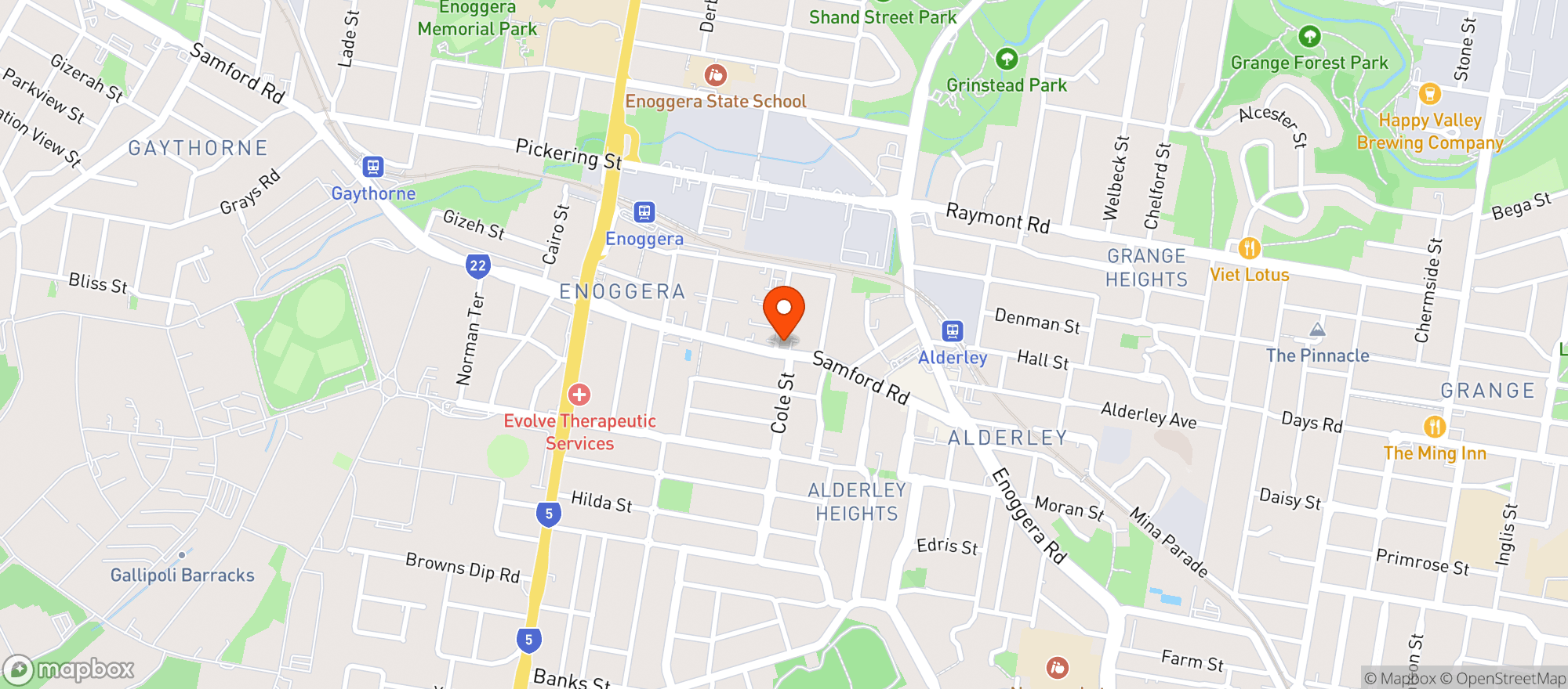 Map showing Priorities Cafe
