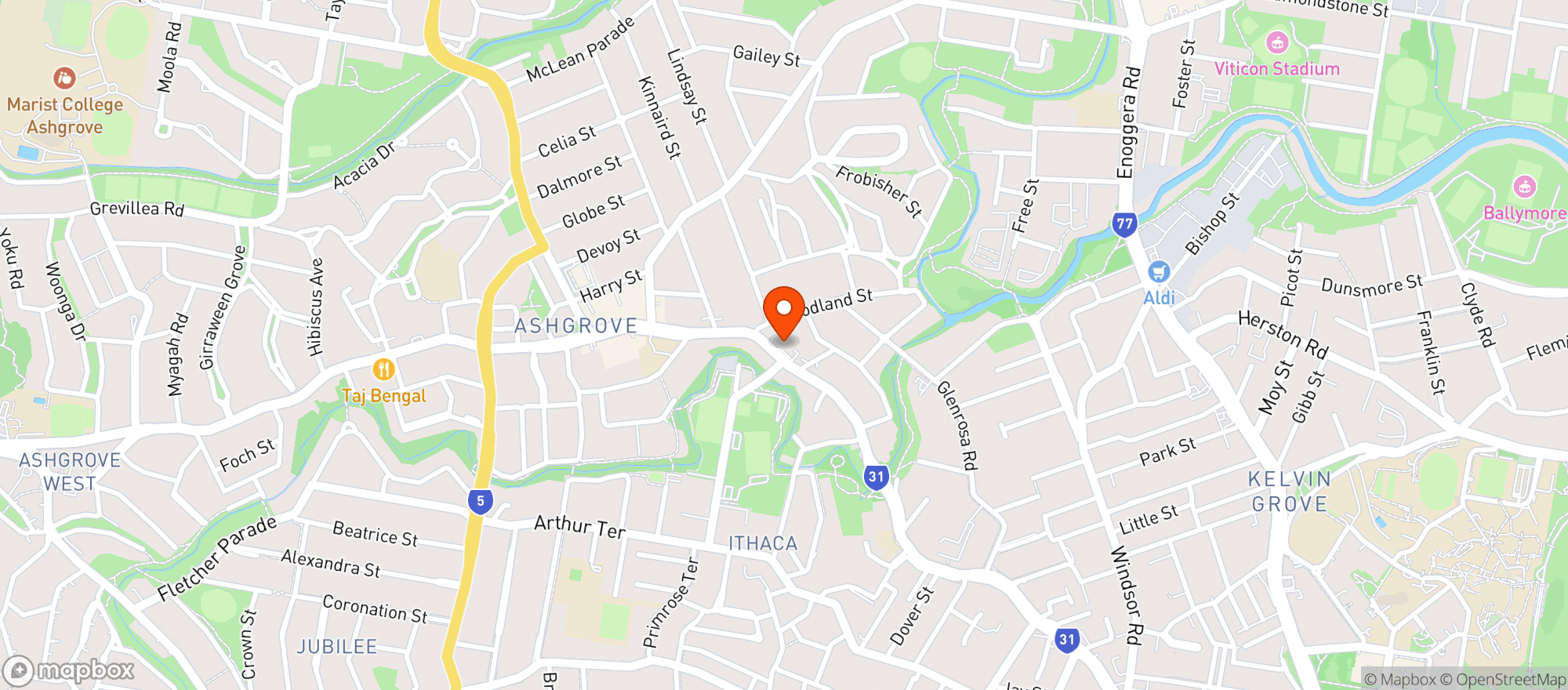 Map showing Saccharomyces Bottle Shop