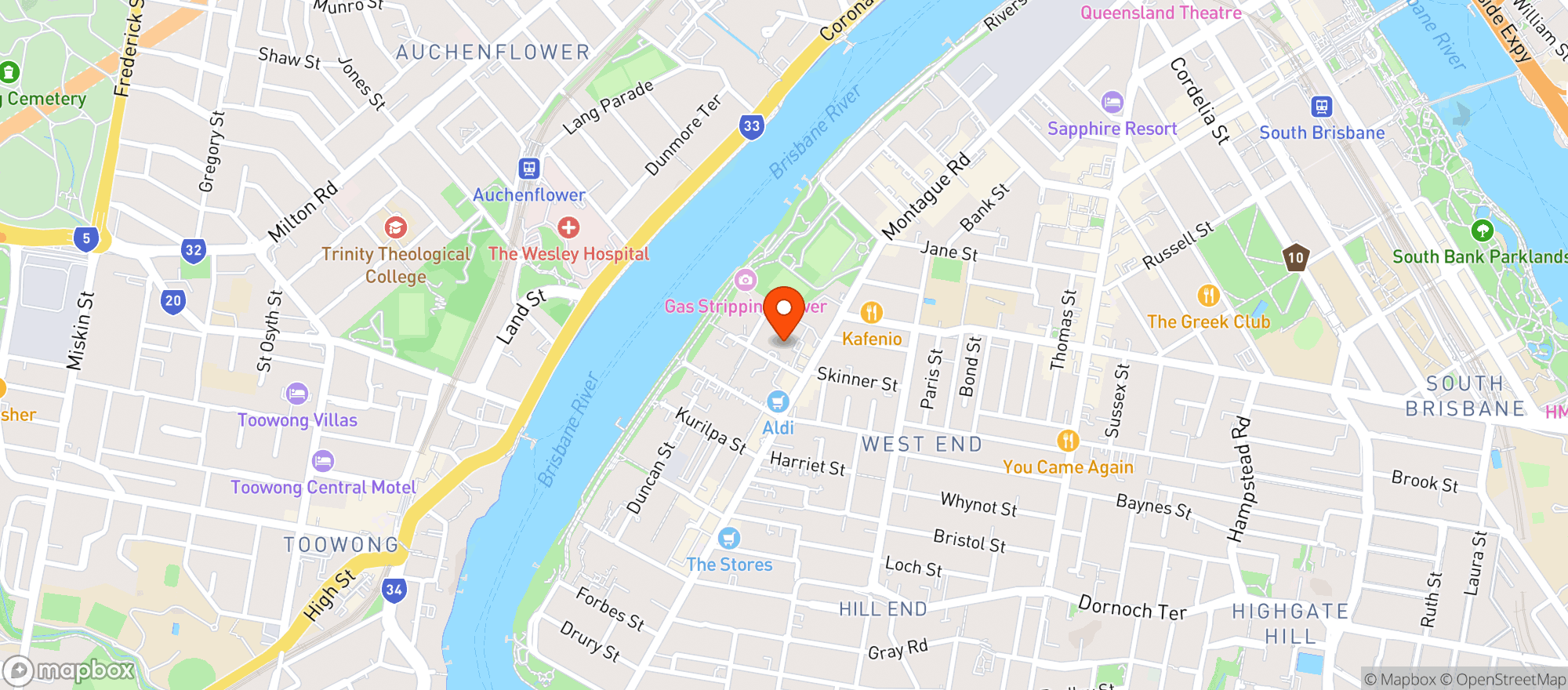Map showing Liquorland Southbank