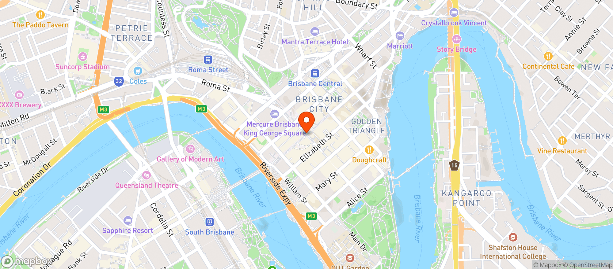 Map showing Jimmy's On The Mall
