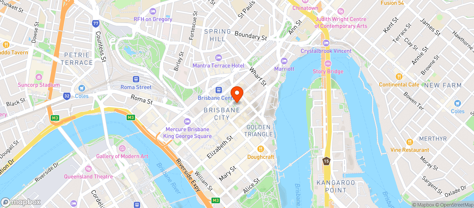 Map showing Brisbane Club