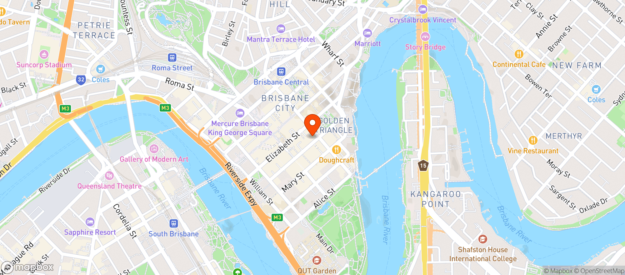 Map showing Winghaus - Brisbane