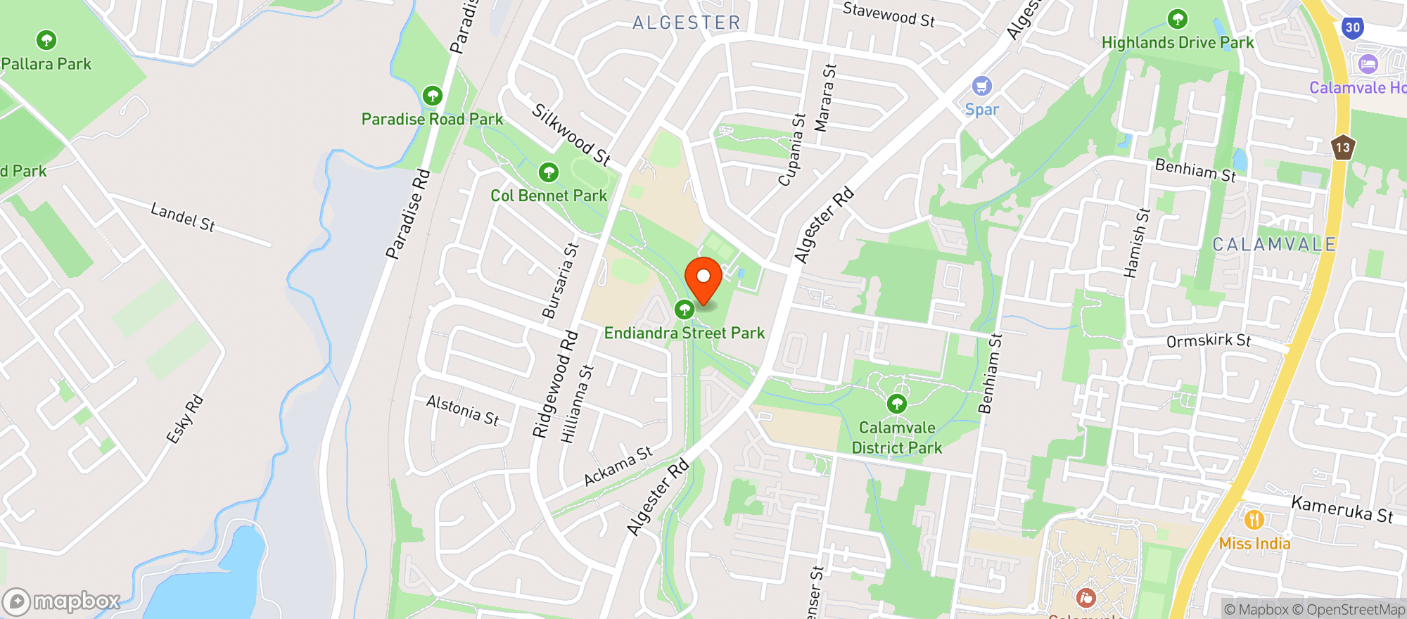 Map showing Algester Sports Club Qc