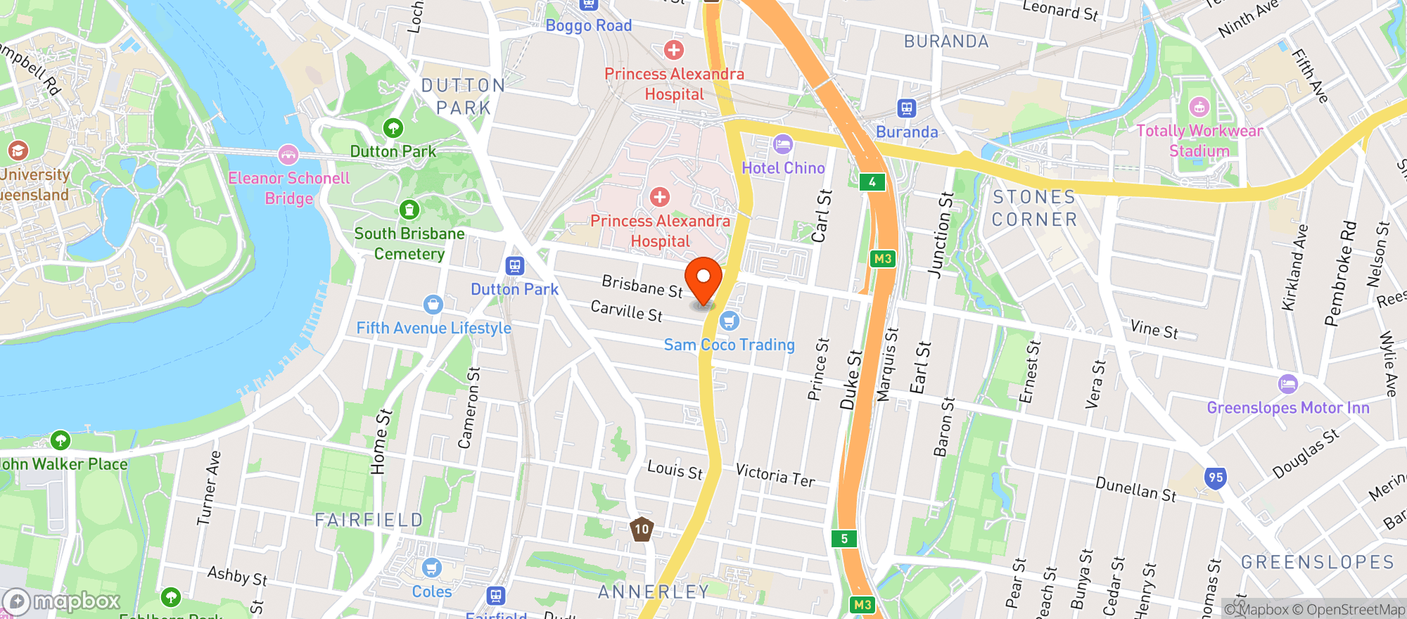 Map showing VEND Marketplace Annerley