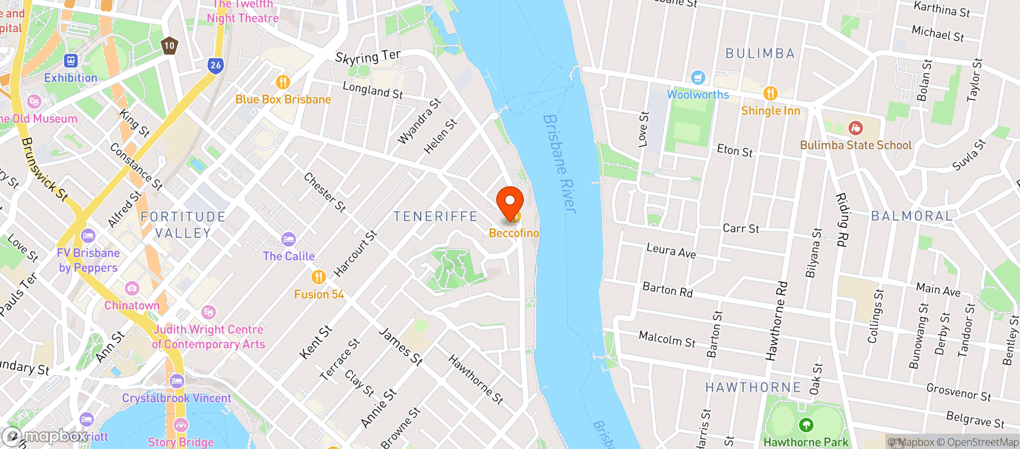 Map showing Teneriffe BWS