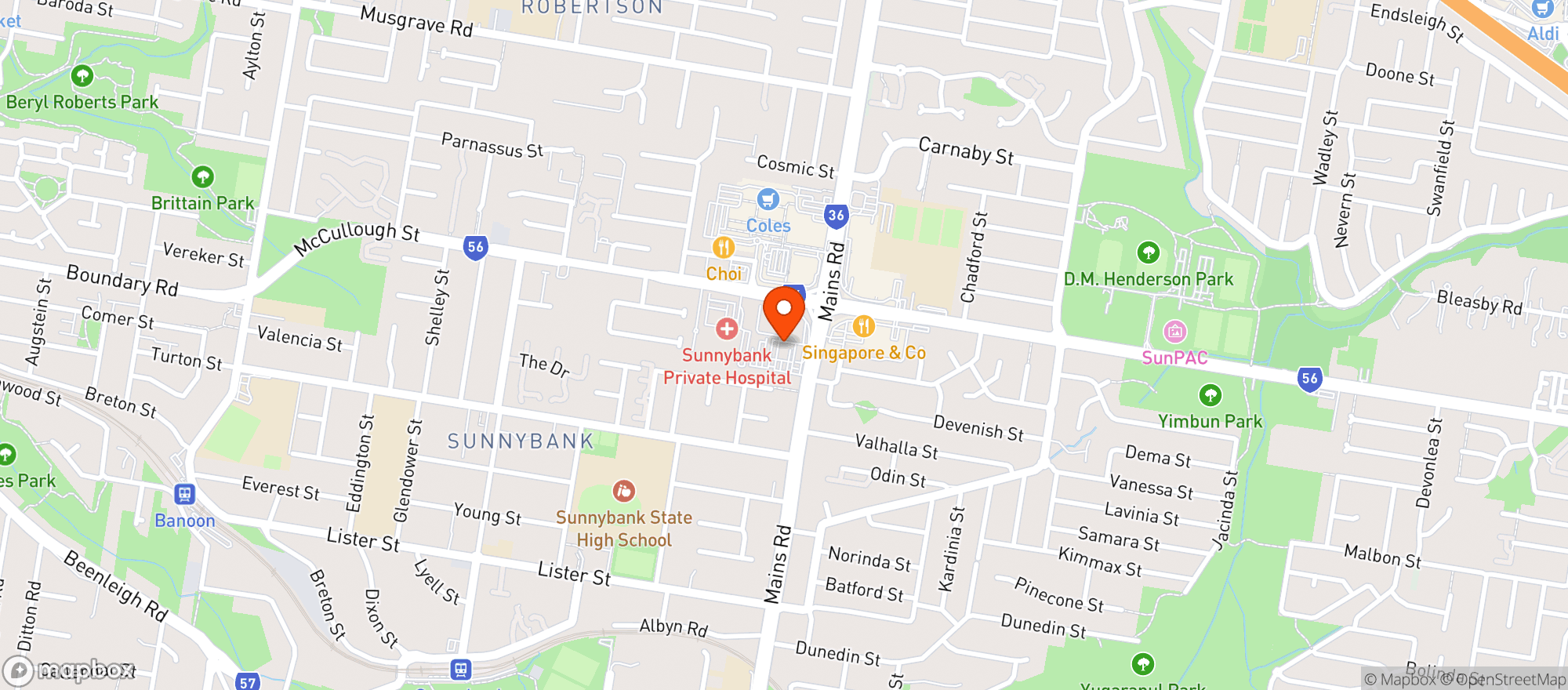 Map showing Sunnybank Dan Murphys
