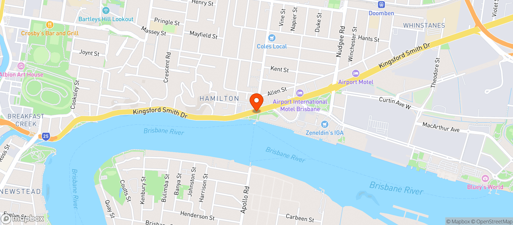 Map showing Hamilton Dan Murphys