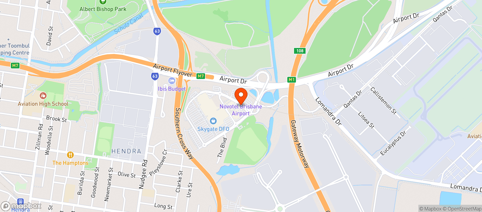 Map showing Brisbane Airport Dan Murphys