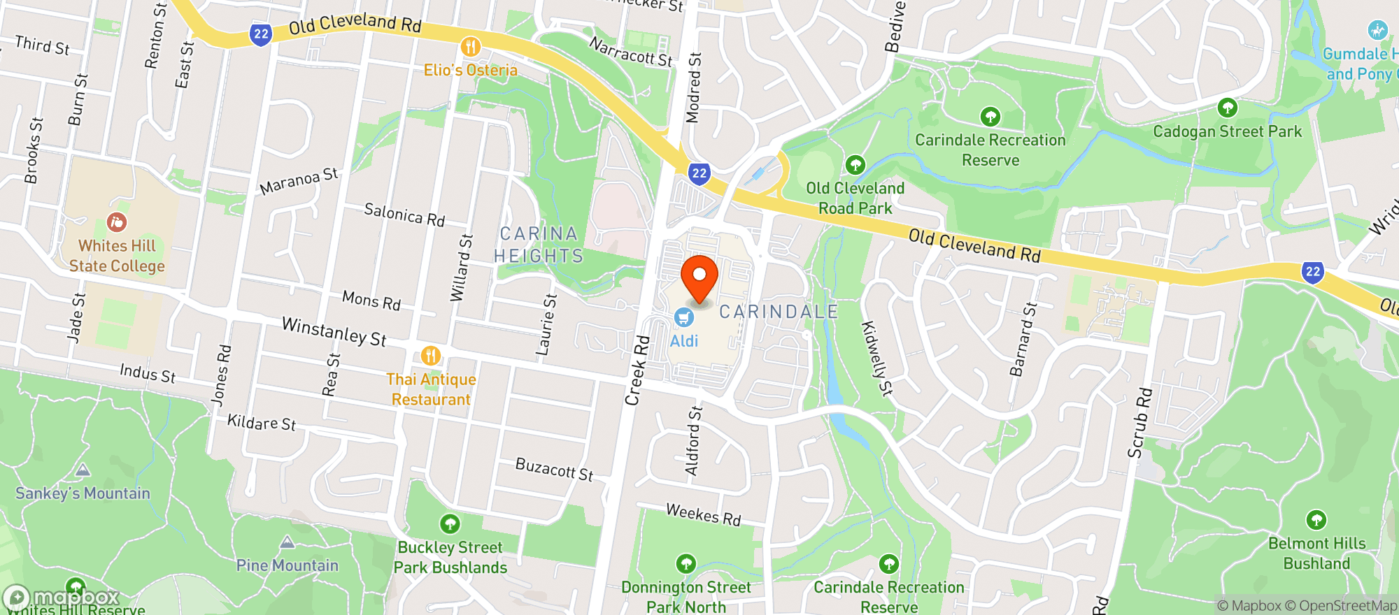 Map showing The Non Alcoholic Club at Westfield Carindale