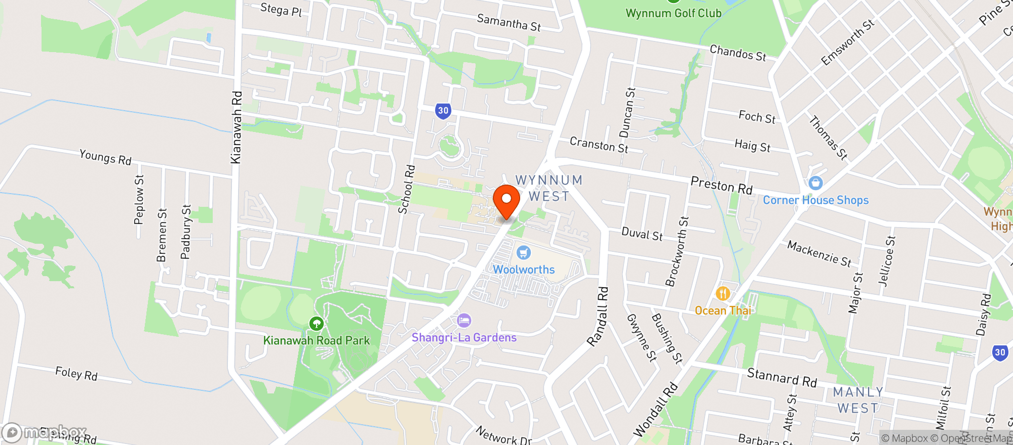 Map showing Wynnum West Dan Murphys