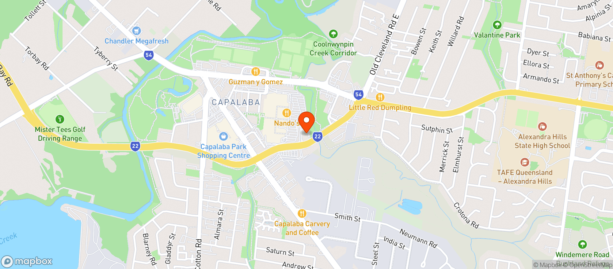 Map showing Liquorland Warehouse Capalaba