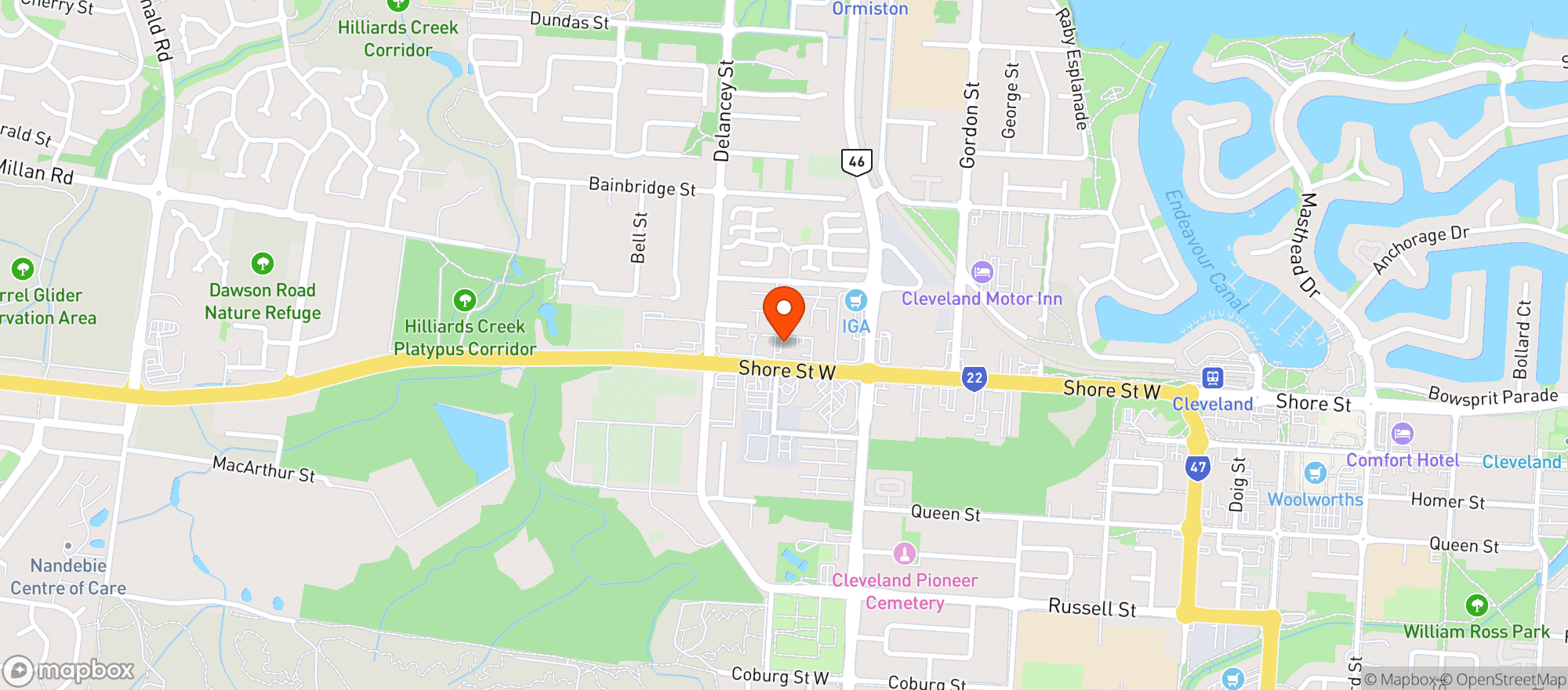 Map showing First Choice Liquor Market Cleveland