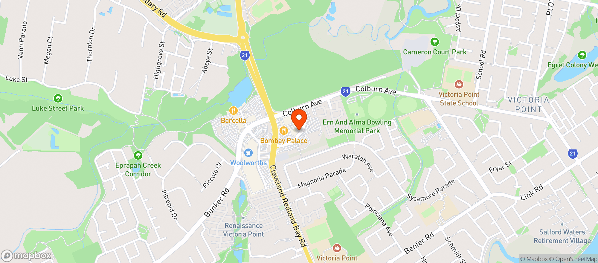 Map showing Victoria Point Dan Murphys