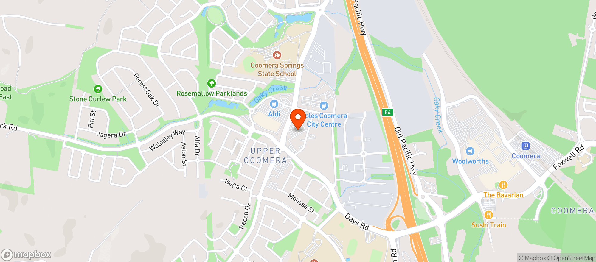 Map showing Coomera Dan Murphys