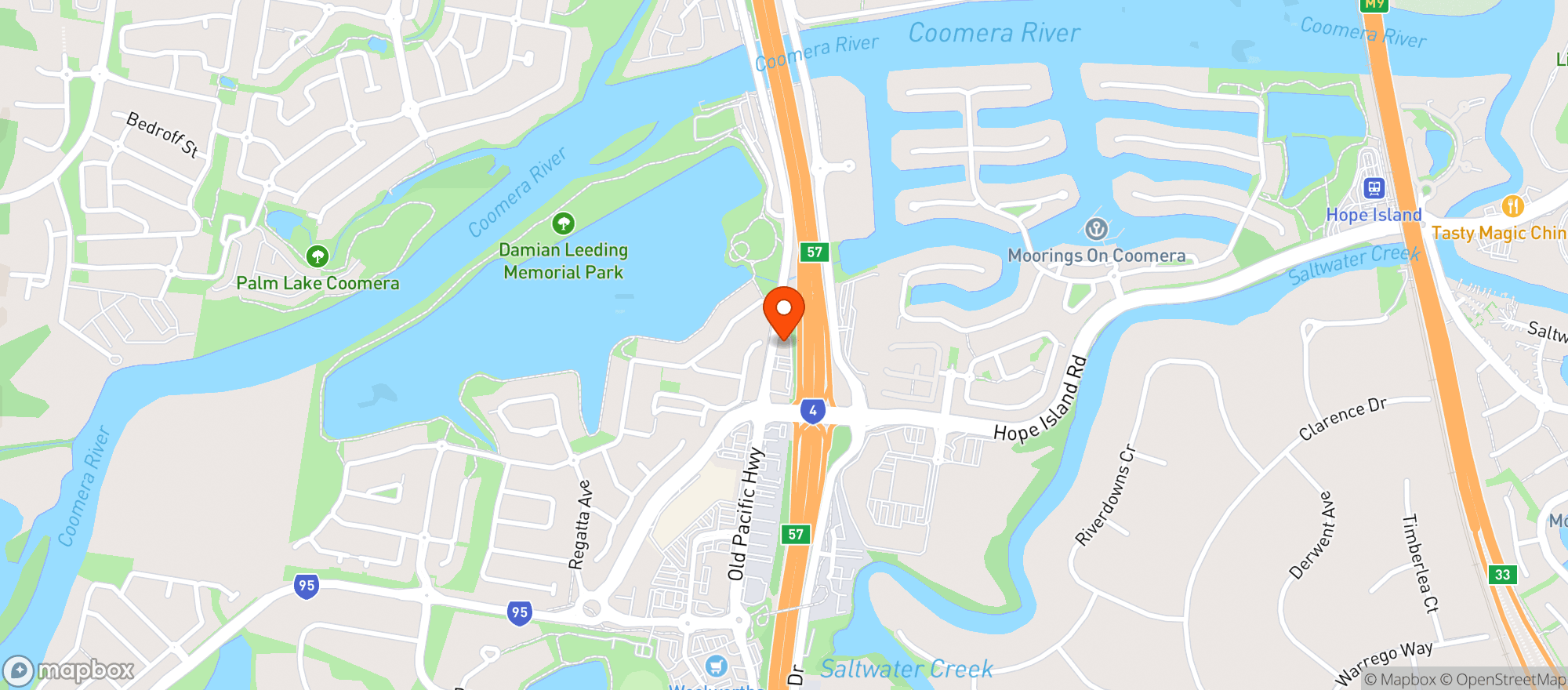 Map showing Oxenford Dan Murphys