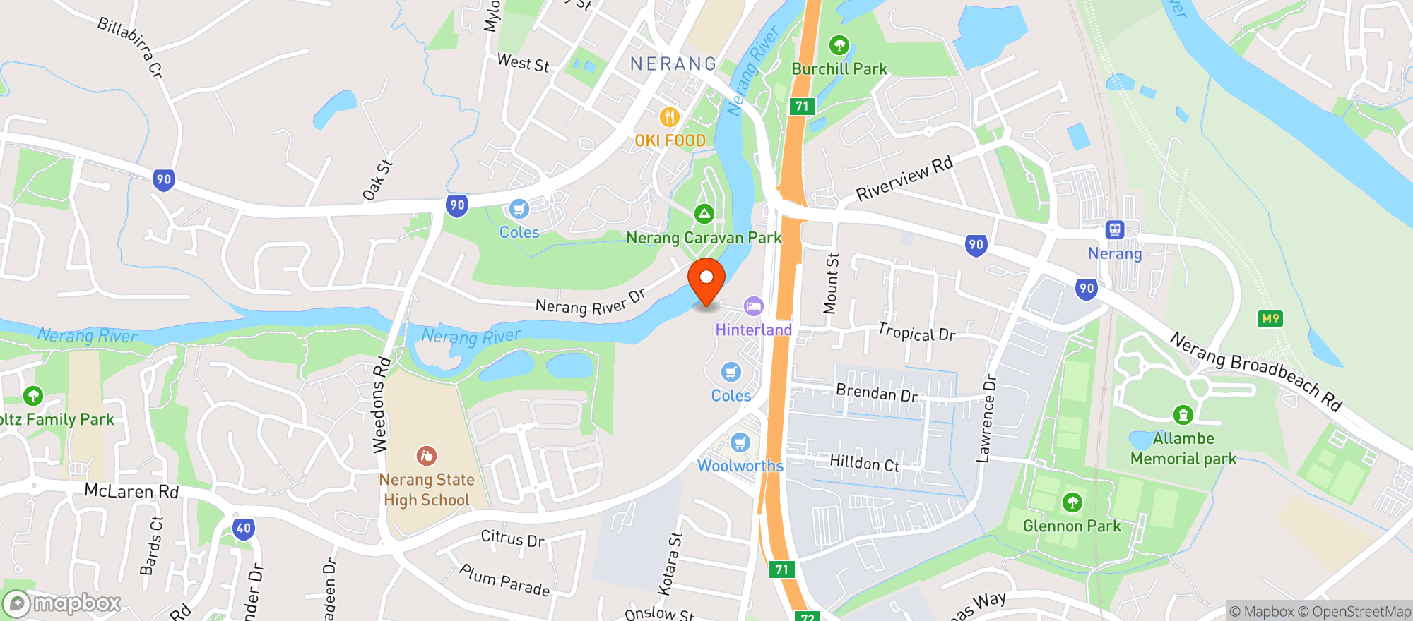 Map showing Nerang Dan Murphys