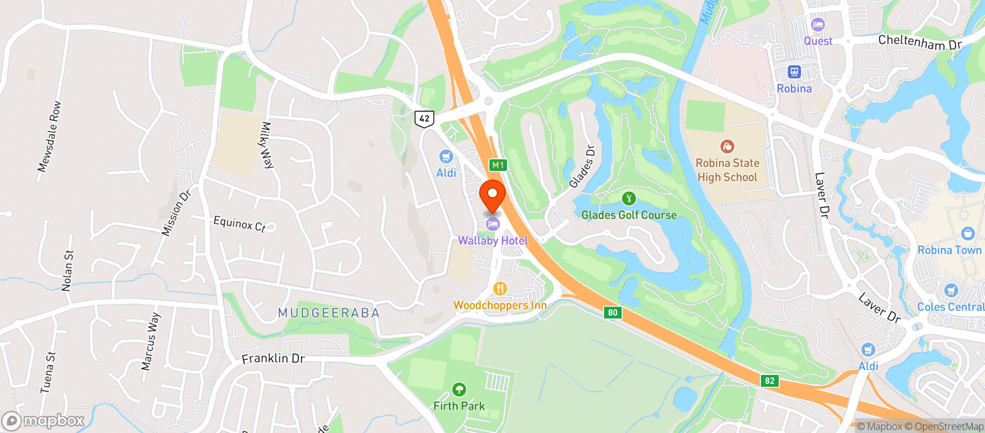 Map showing Liquorland Warehouse Mudgeeraba