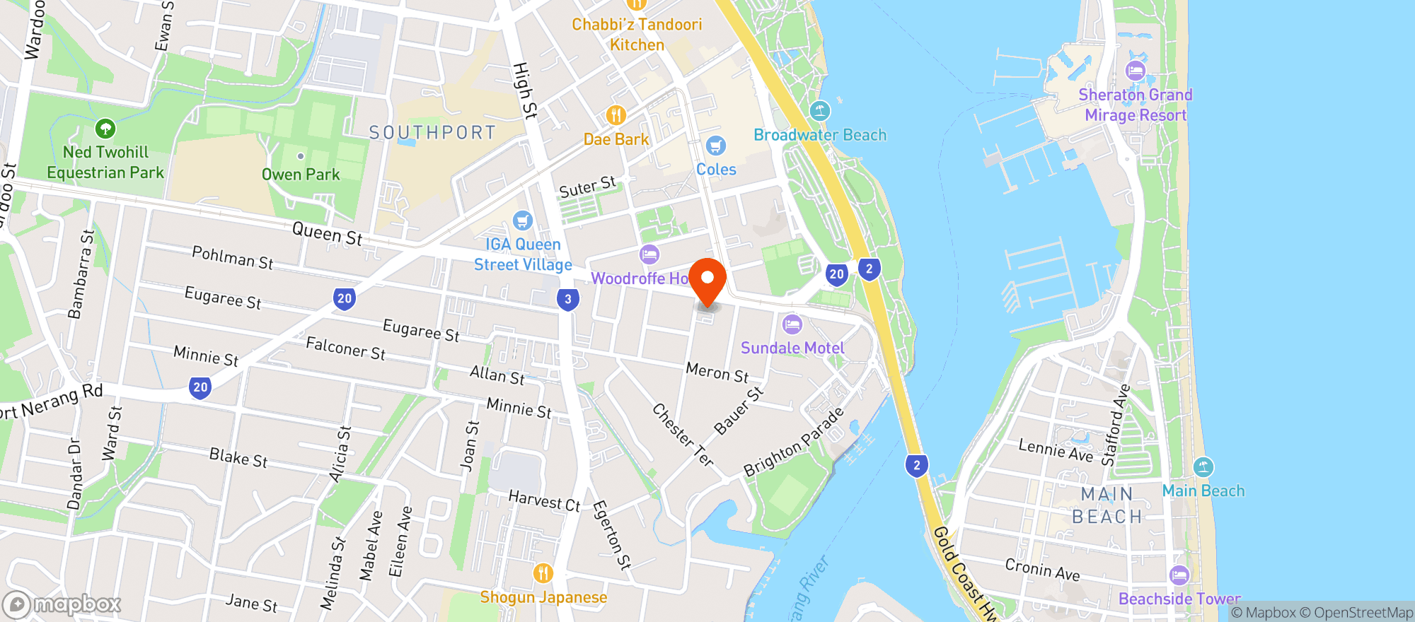 Map showing Southport Dan Murphys