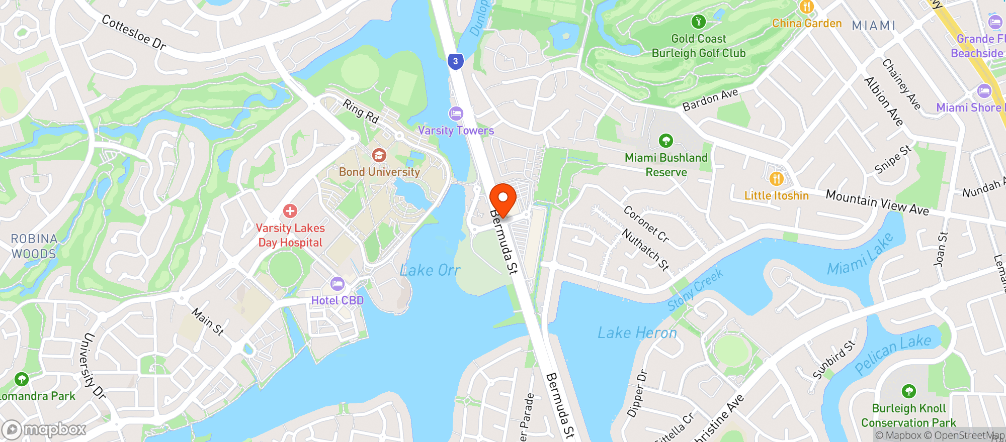 Map showing Dan Murphys Burleigh Waters