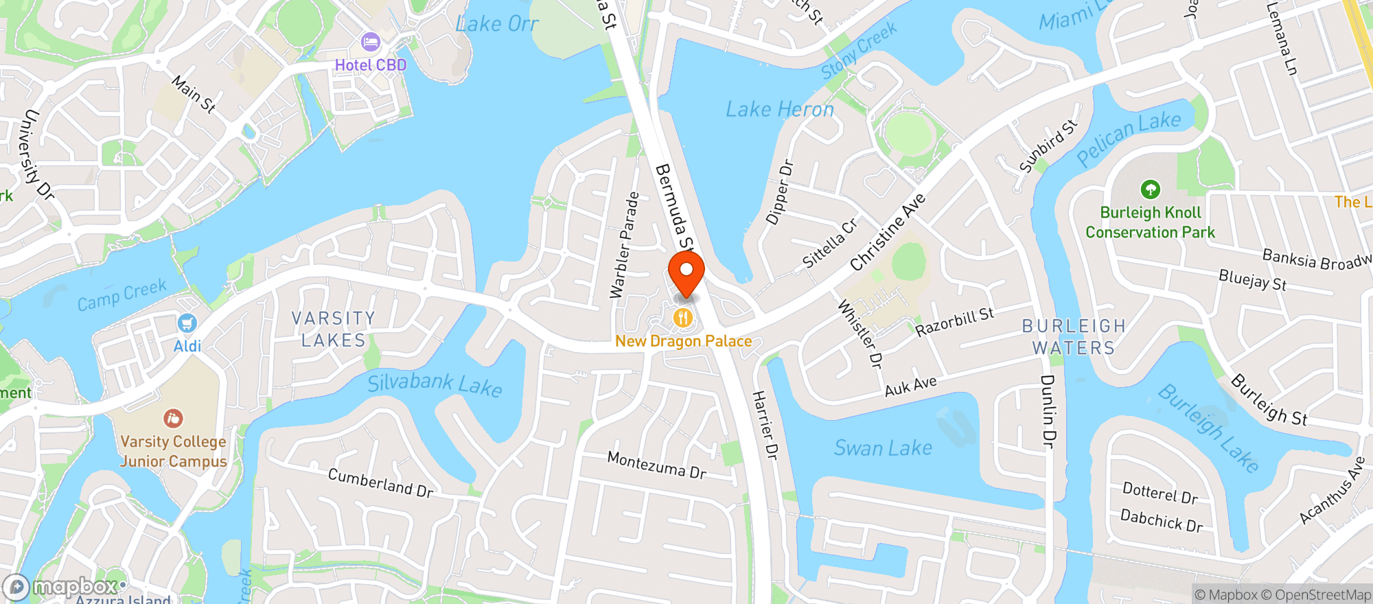 Map showing Liquorland Warehouse Varsity Lakes