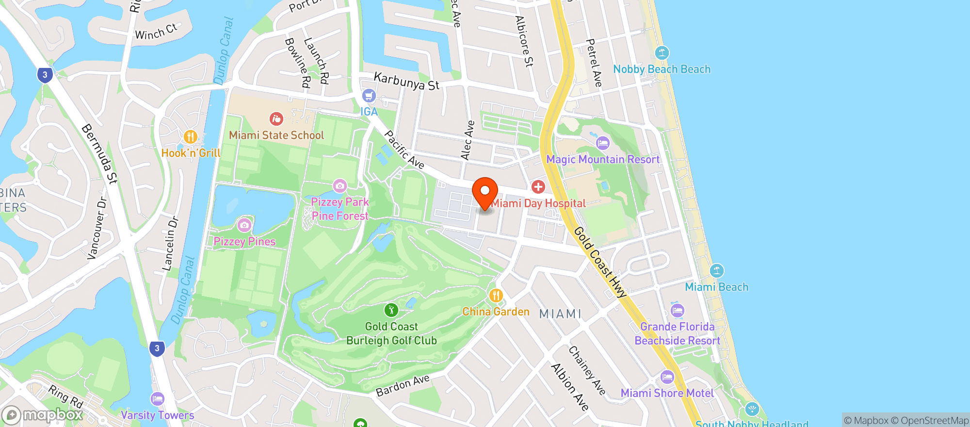 Map showing Padre Brewing Company