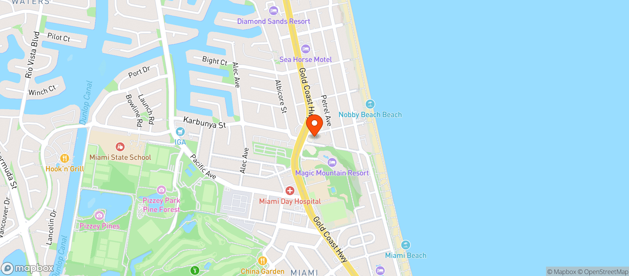 Map showing Franc Jrs Nobbys
