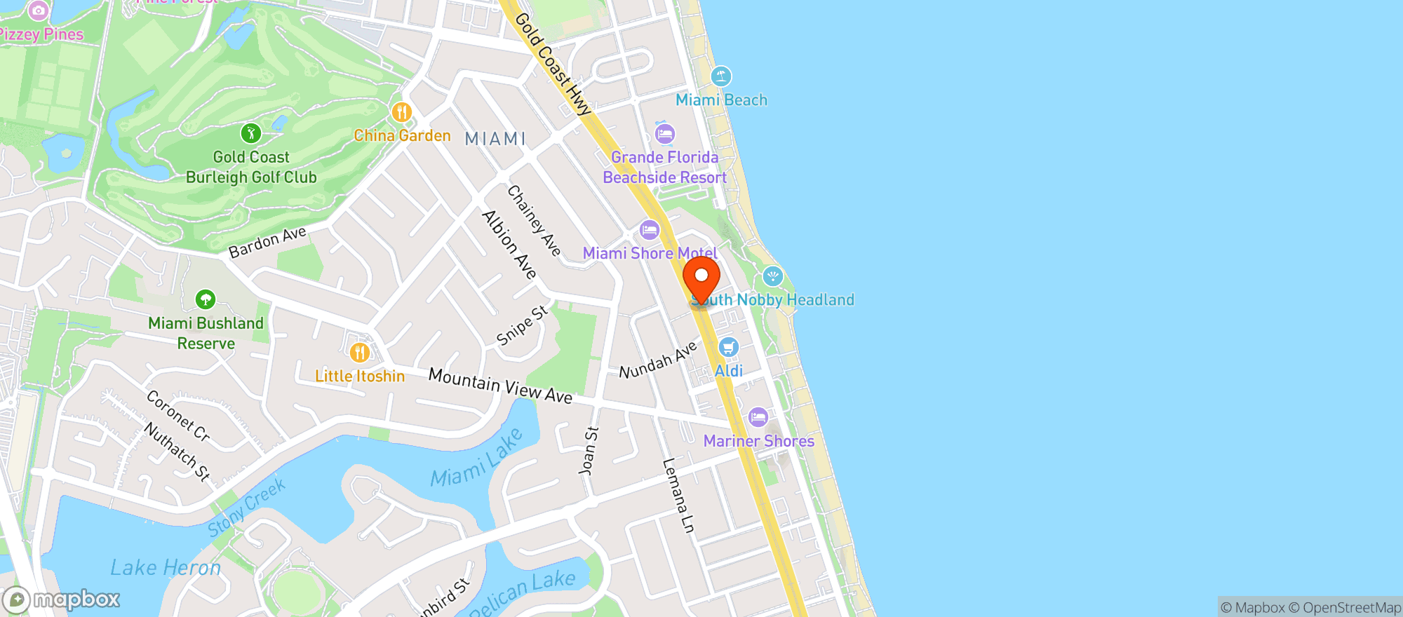 Map showing Miami Dan Murphys