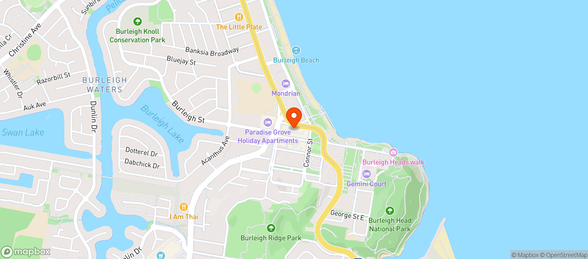 Map showing Rosella's Bar