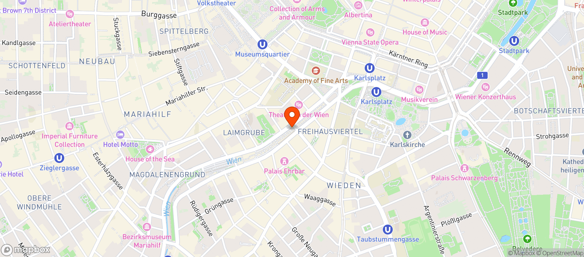 Map showing Stella am Naschmarkt