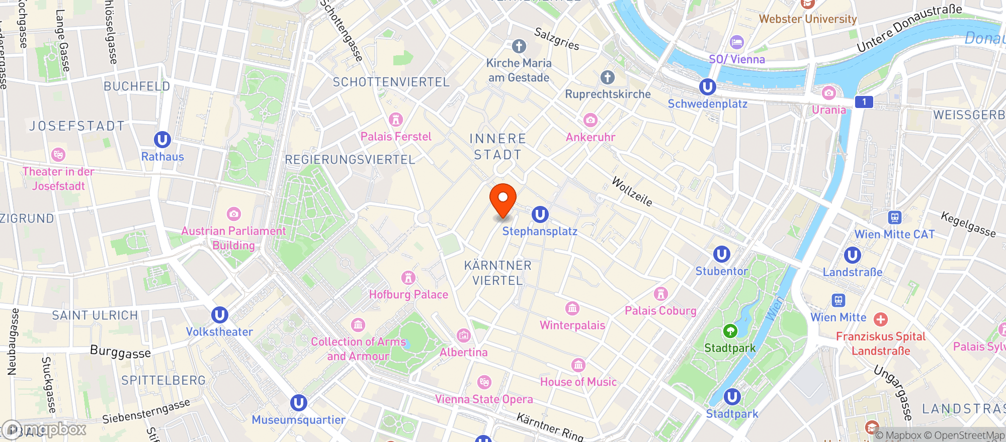 Map showing Trattoria Santo Stefano