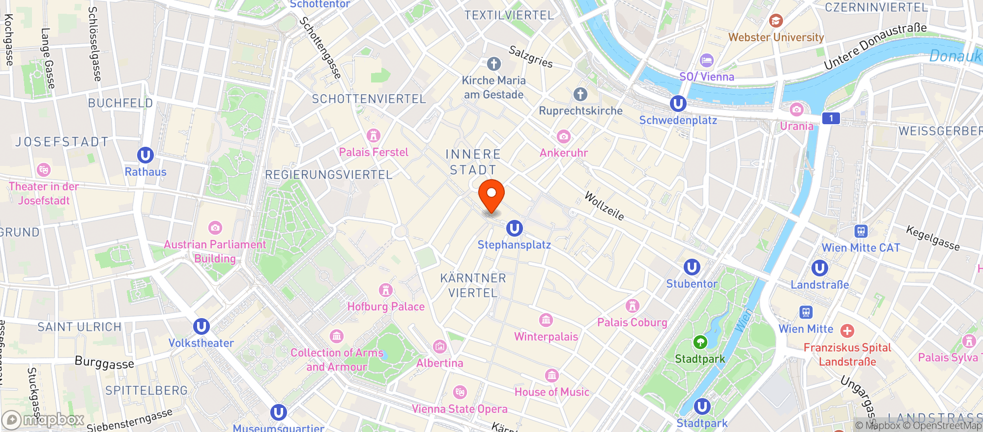 Map showing Wiener Stadtbräu