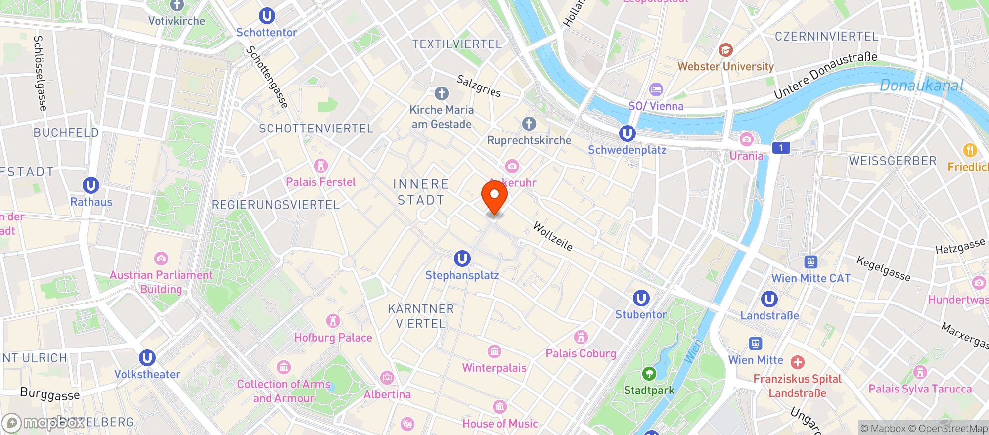 Map showing Vienna City Marathon