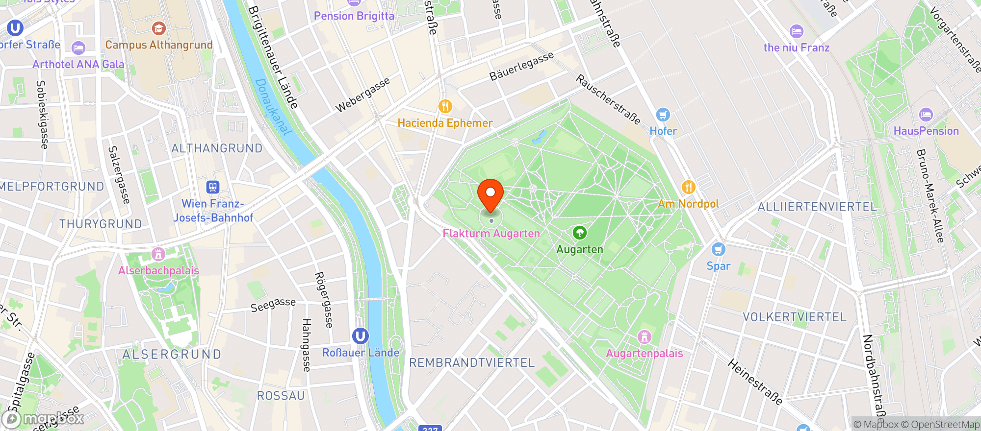 Map showing Flakturm Augarten