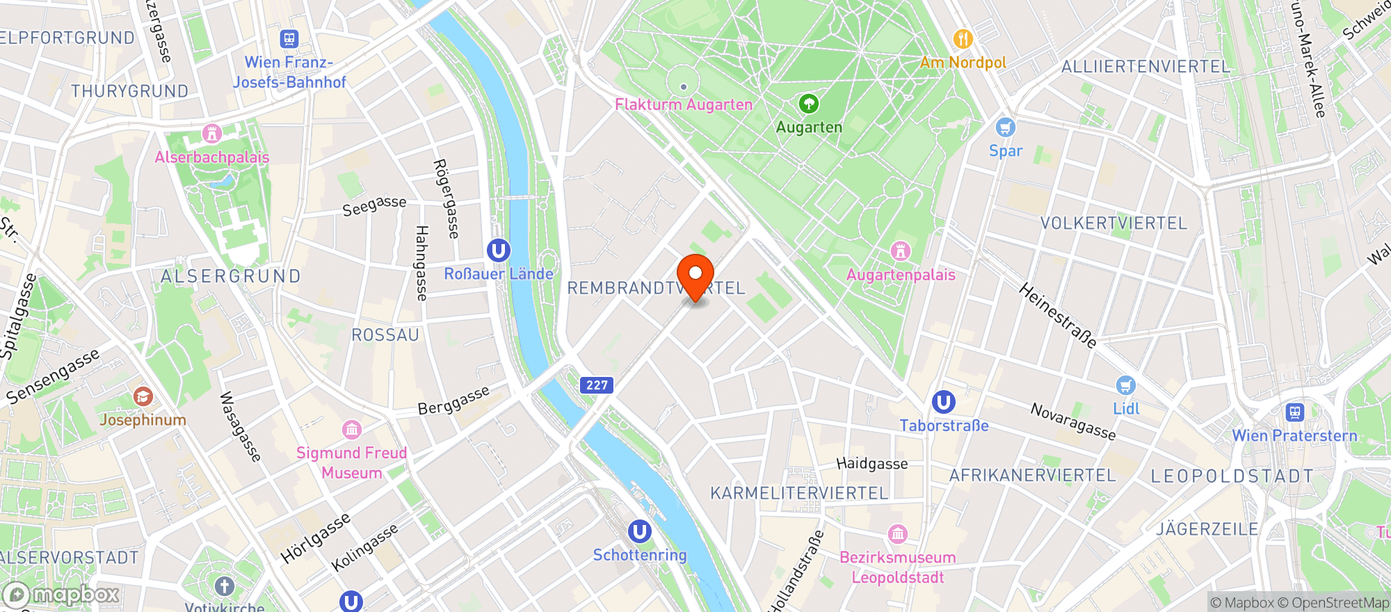 Map showing BILLA