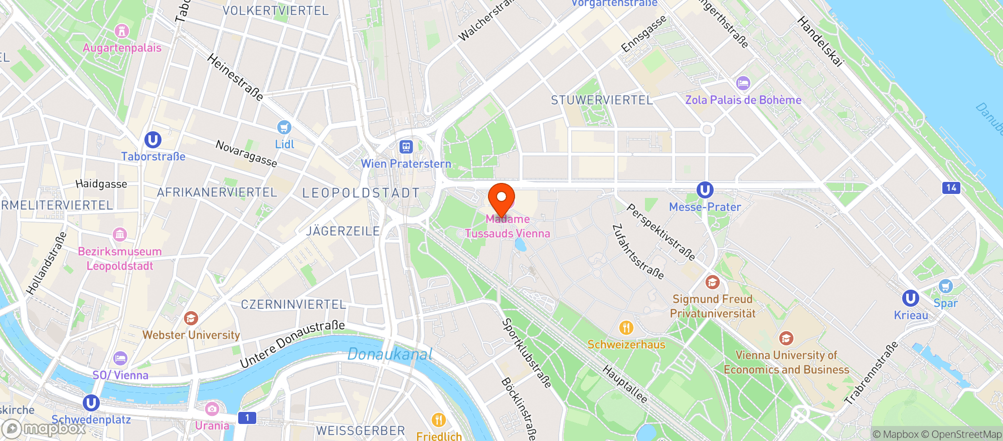 Map showing Café Riesenrad