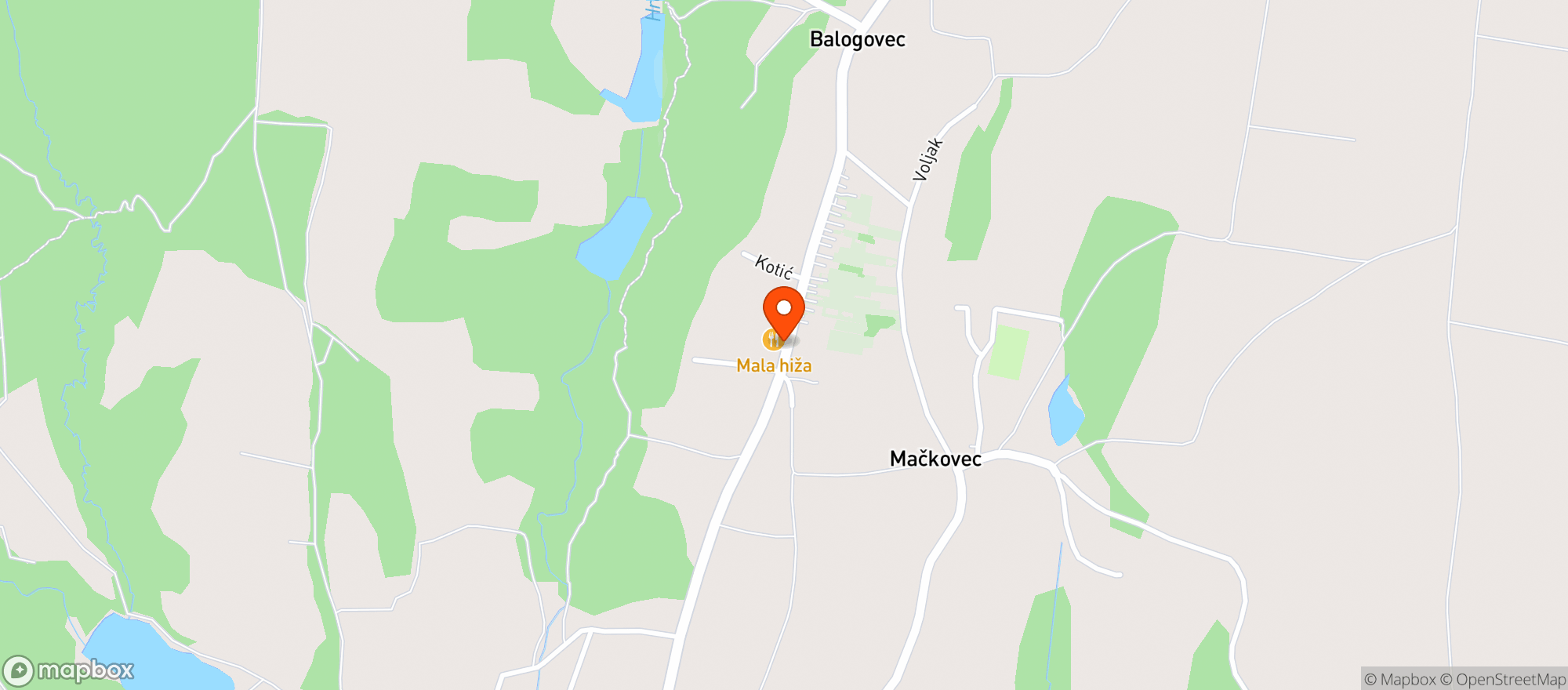 Map showing Mala Hiža
