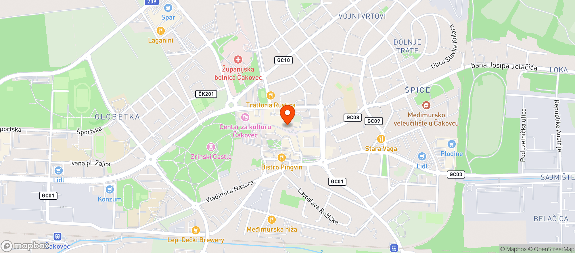 Map showing Park's Caffe 3-4