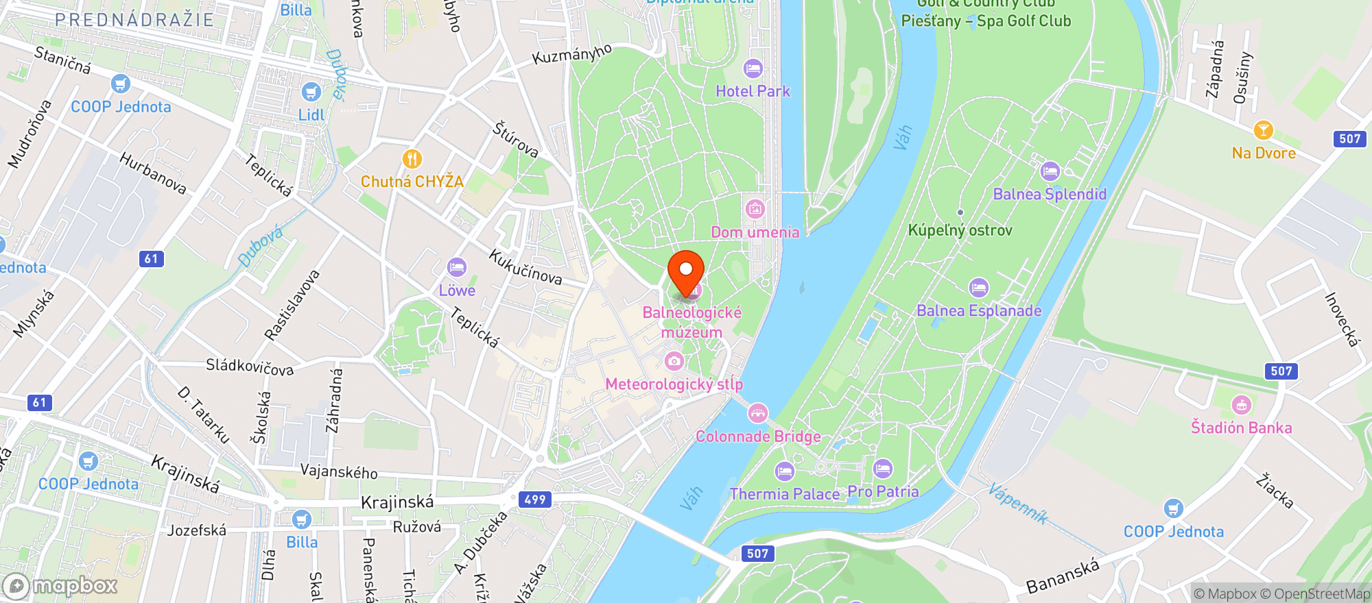 Map showing Žiwell Kursalon