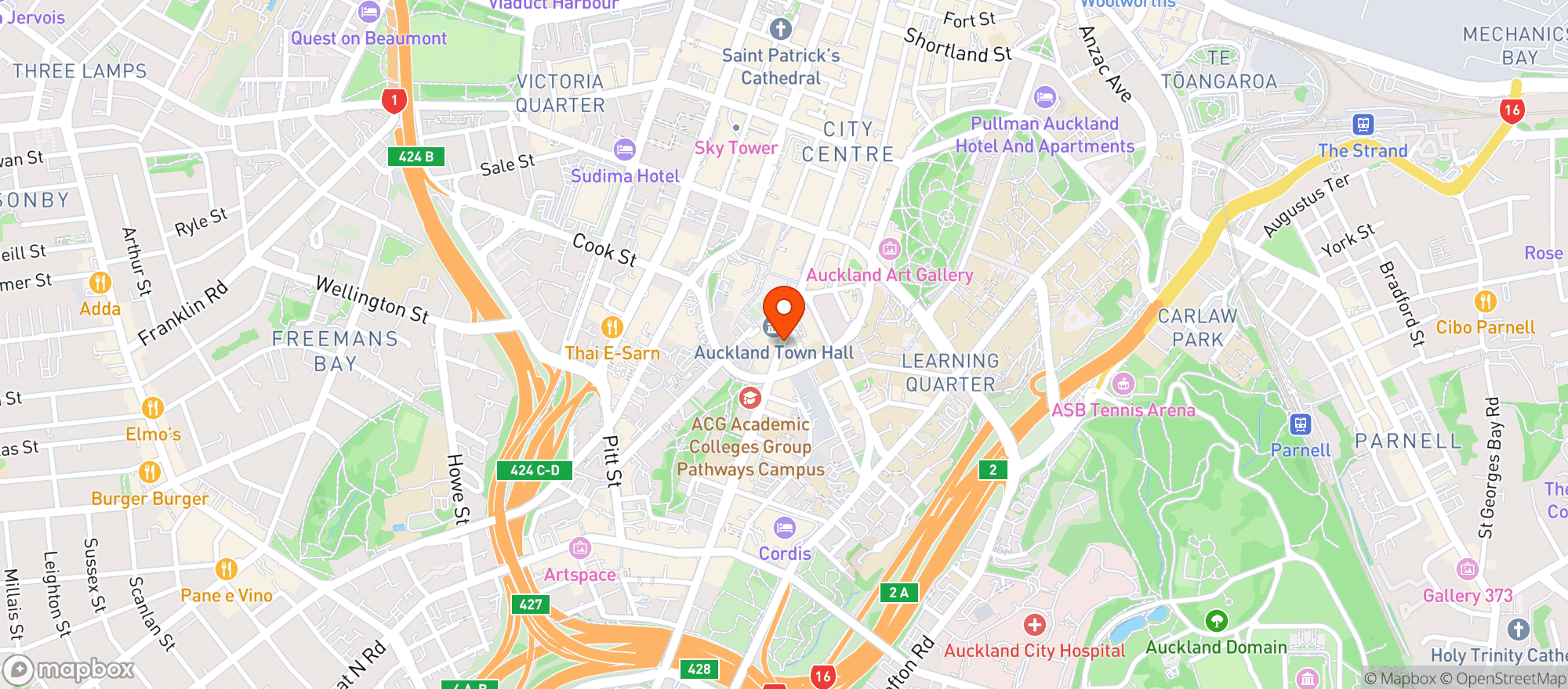Map showing Q Theatre