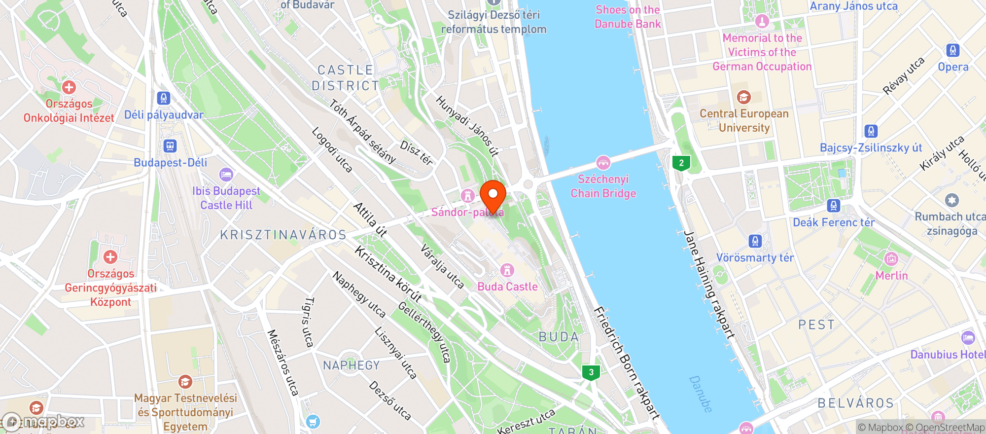 Map showing Budapest Terrace
