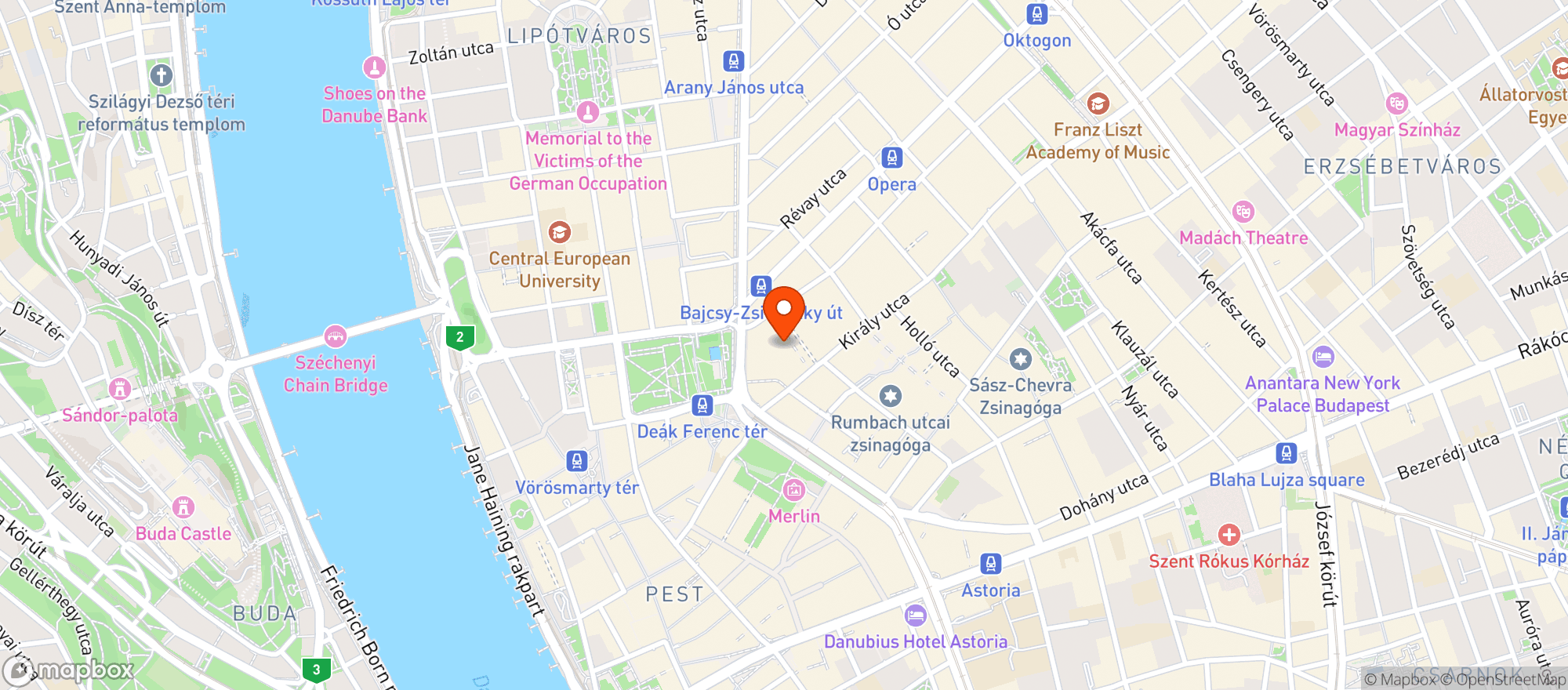 Map showing Trendy Deluxe Apartments Budapest