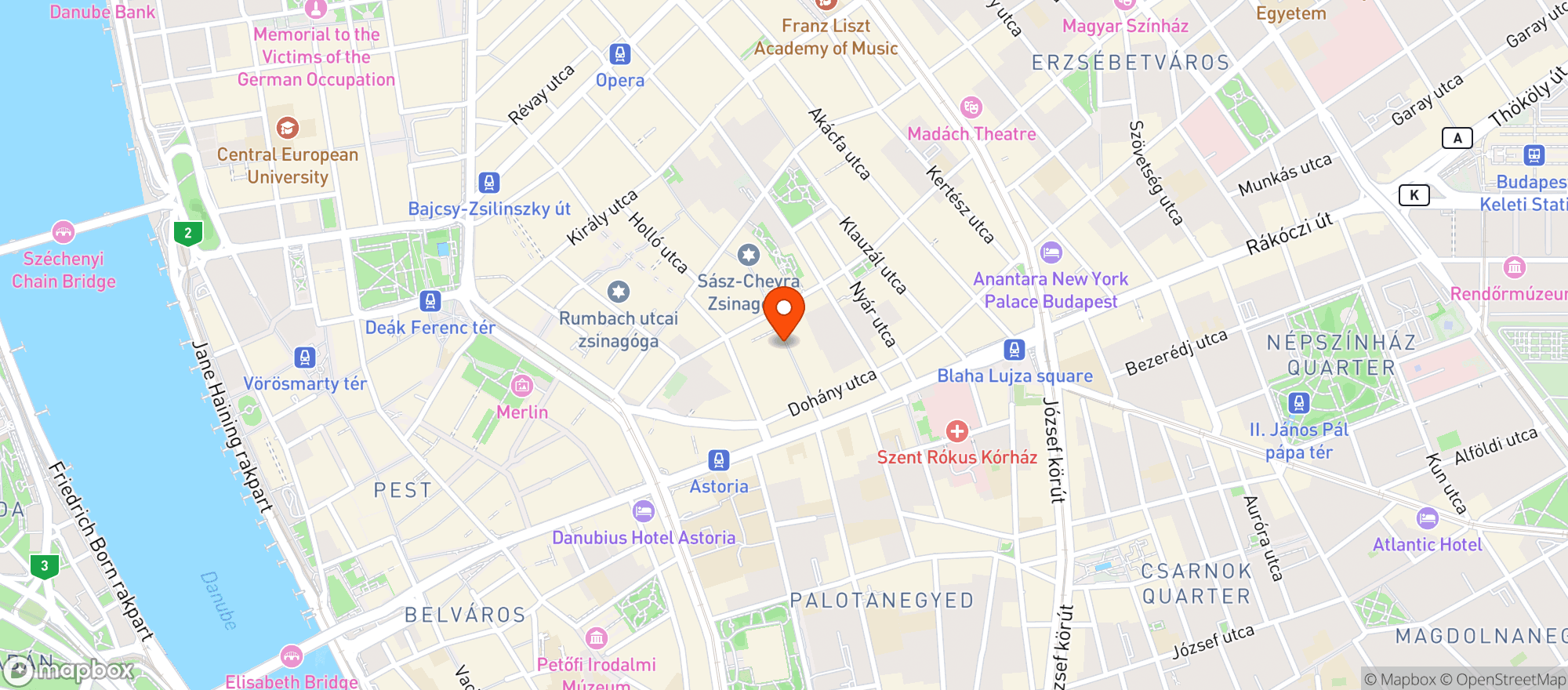 Map showing Ruin Bars Budapest