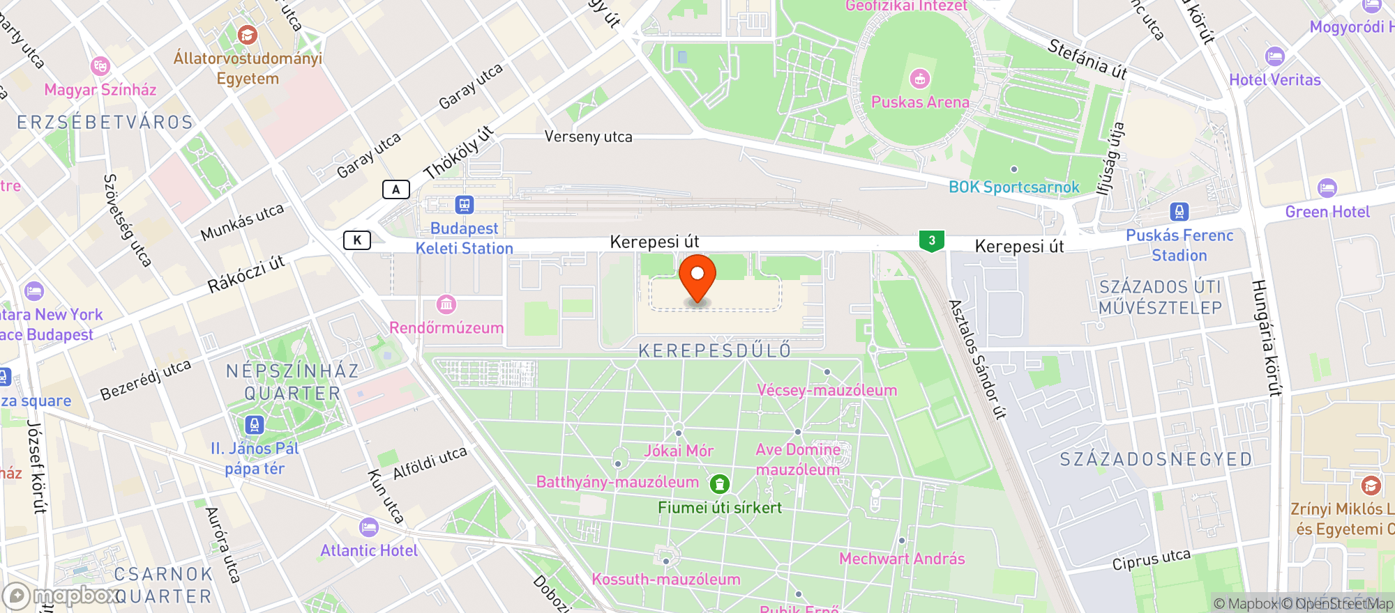 Map showing Starbucks Aréna