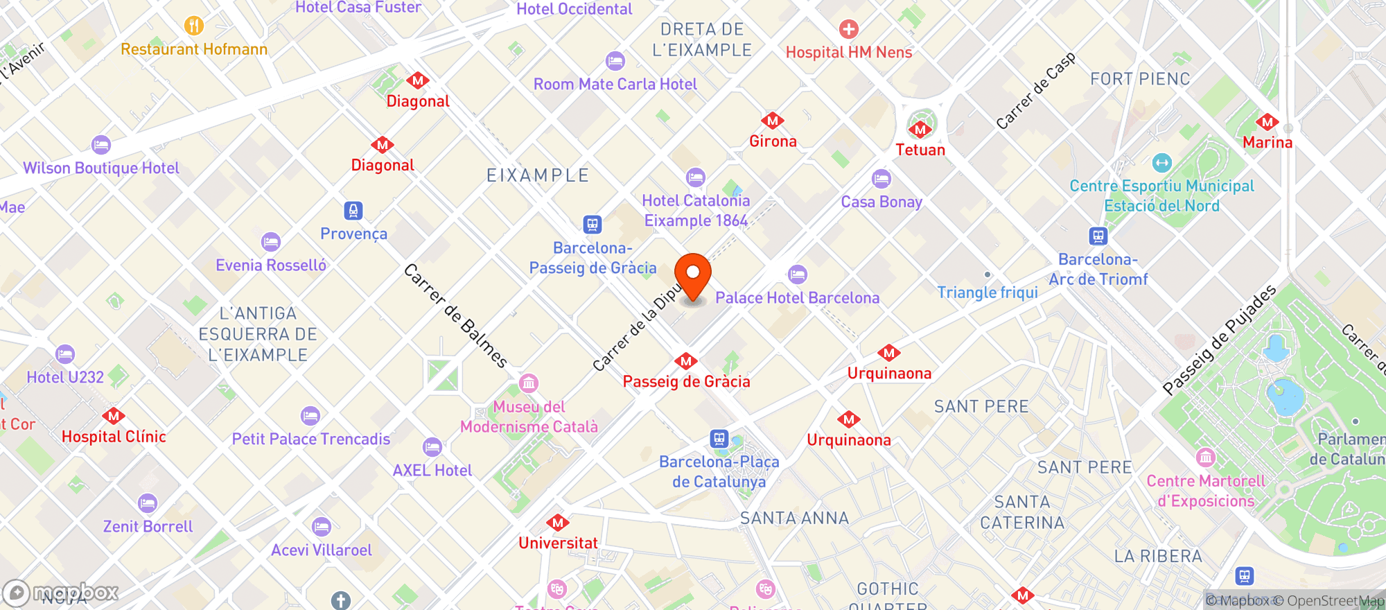 Map showing La Taperia De El Nacional