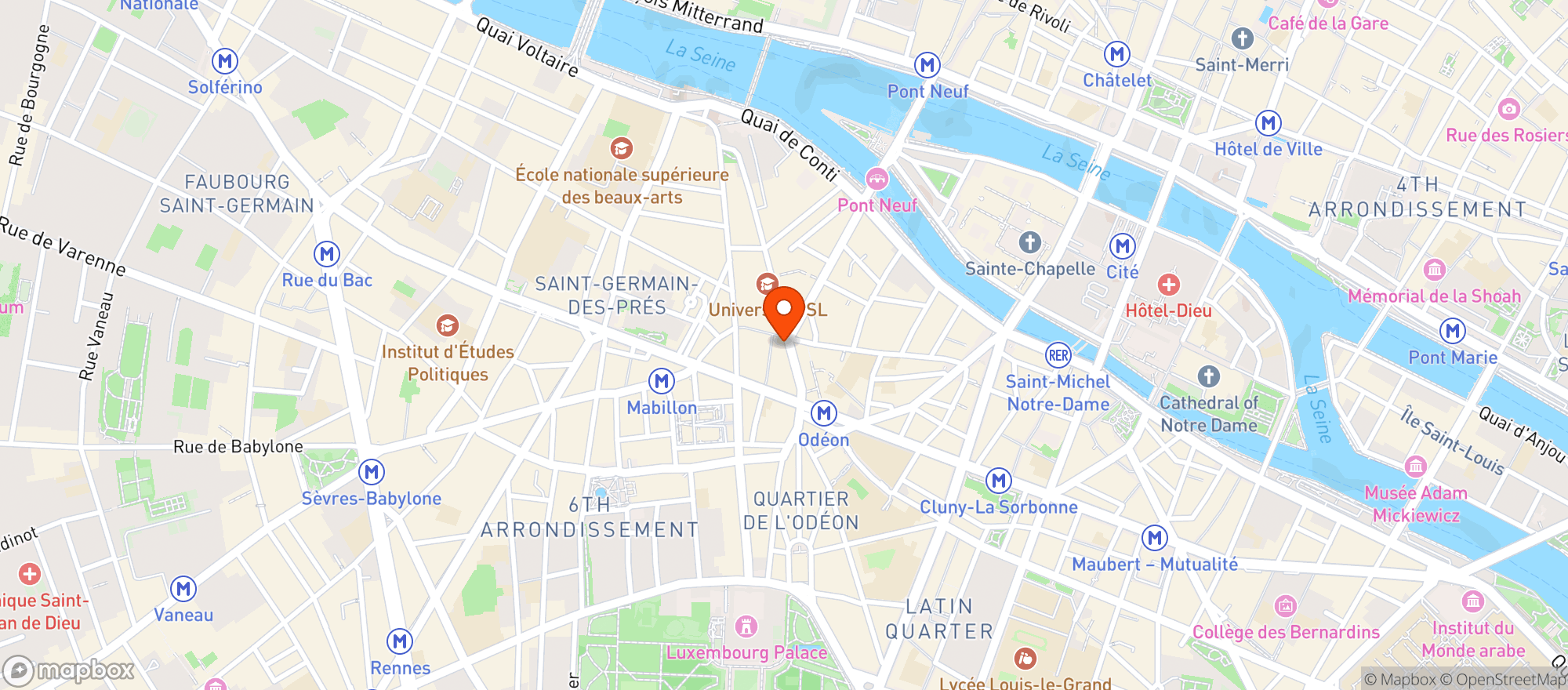 Map showing Café Lola