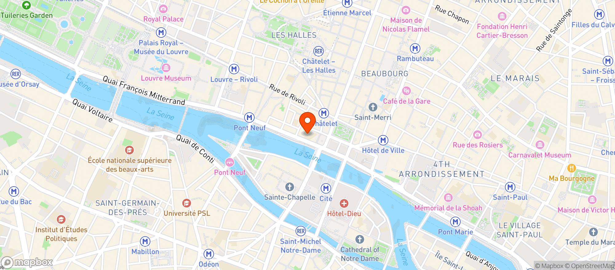 Map showing Théâtre Du Châtelet