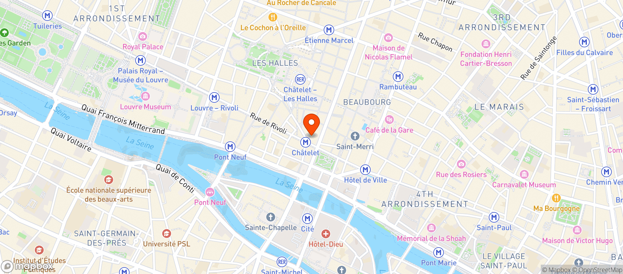 Map showing Le Klub