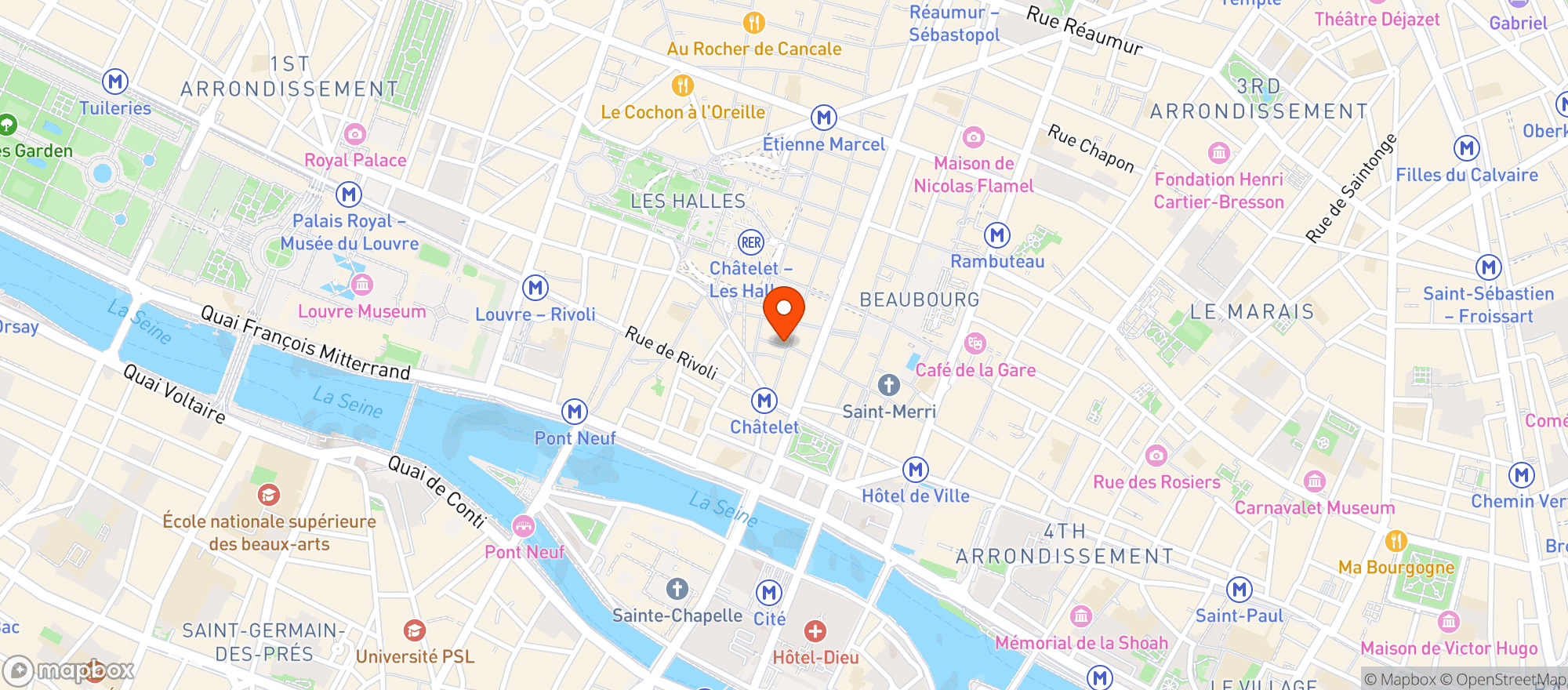 Map showing Café Arena